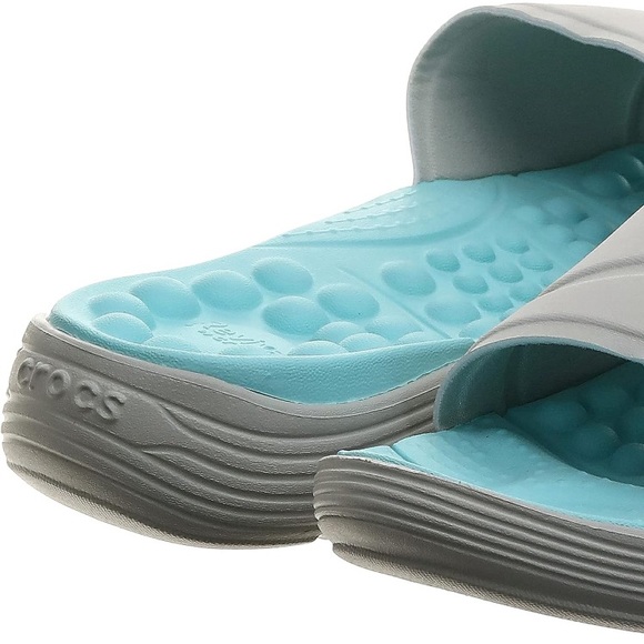 Crocs Women's Reviva Slide Sandal ~ Pearl White / Ice Blue ~ Size 10 & 11 ~ NEW - Picture 10 of 14